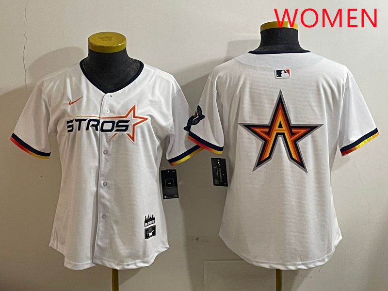 Women Houston Astros Blank White three generations Joint Name Nike 2025 MLB Jersey style 6